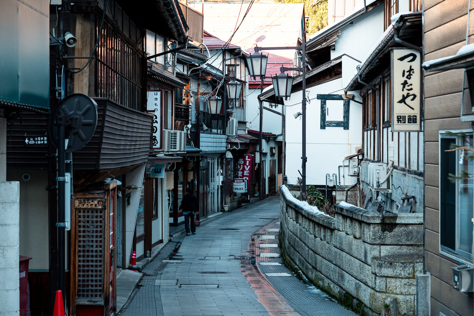 Street leading uphill through Shibu Onsen, Yamanouchi
