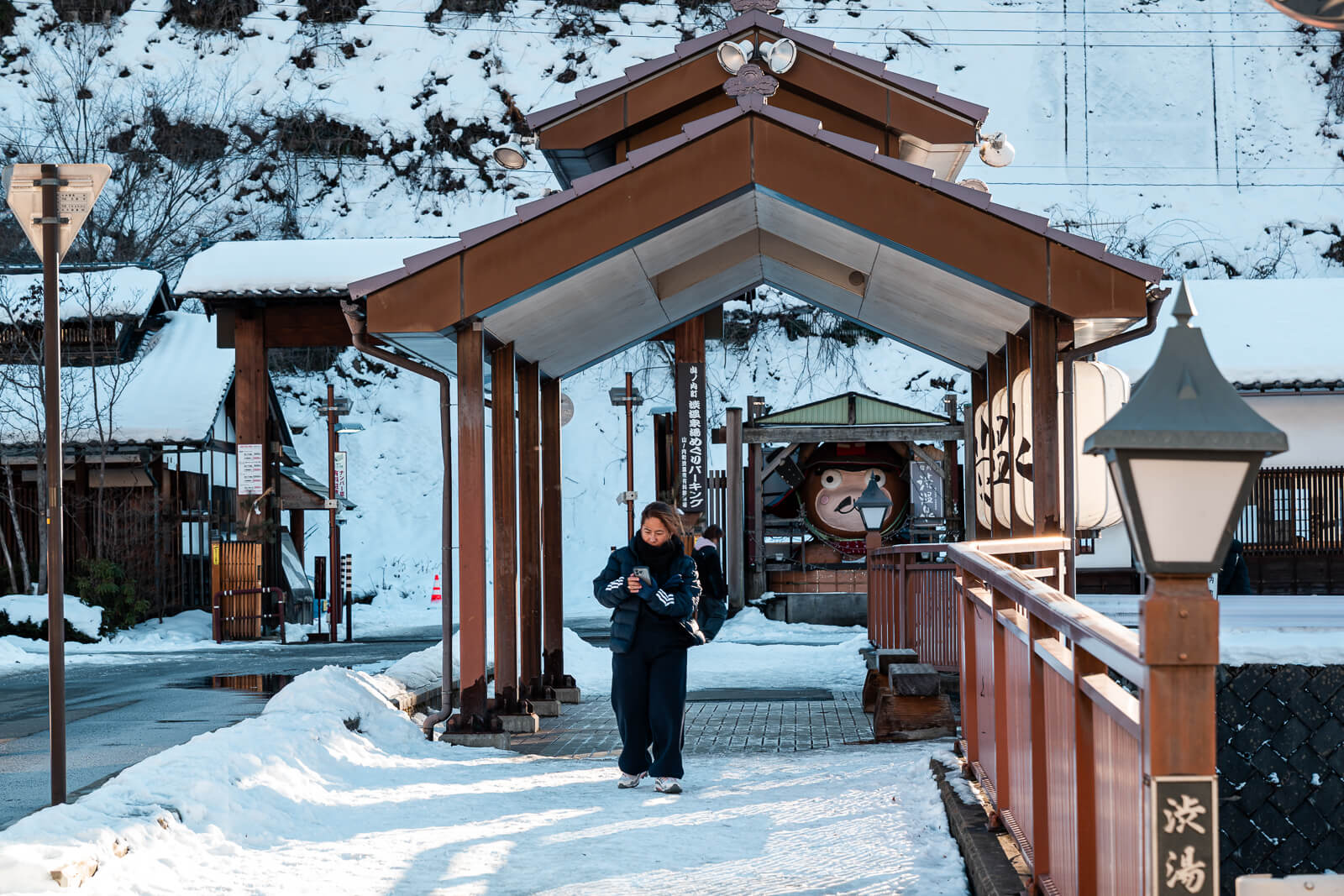 Traditional tiled roof detail at Shibu Onsen, Yamanouchi
