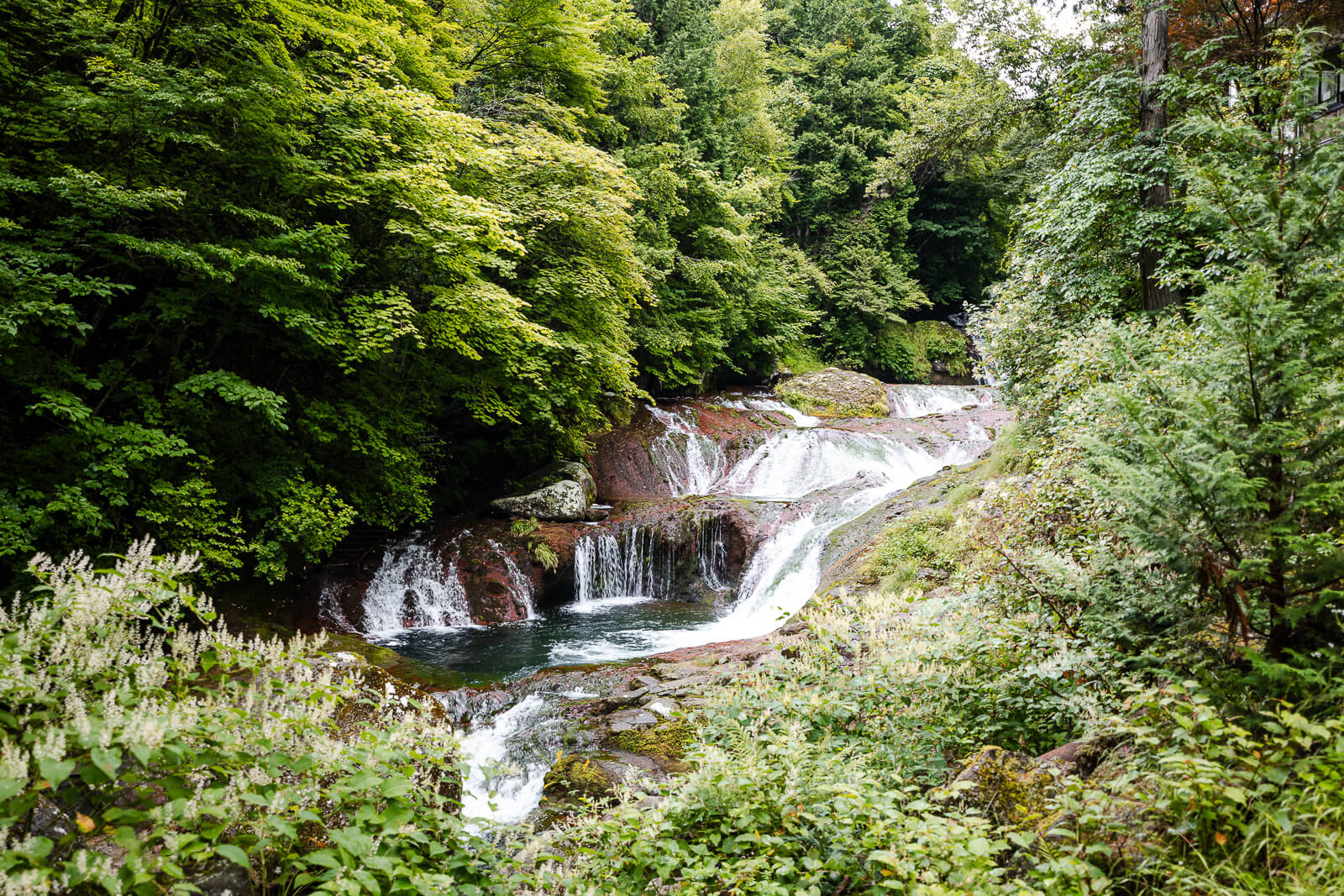 Oshidori Kakushi Falls in the forested Tateshina Highlands near Chino Nagano