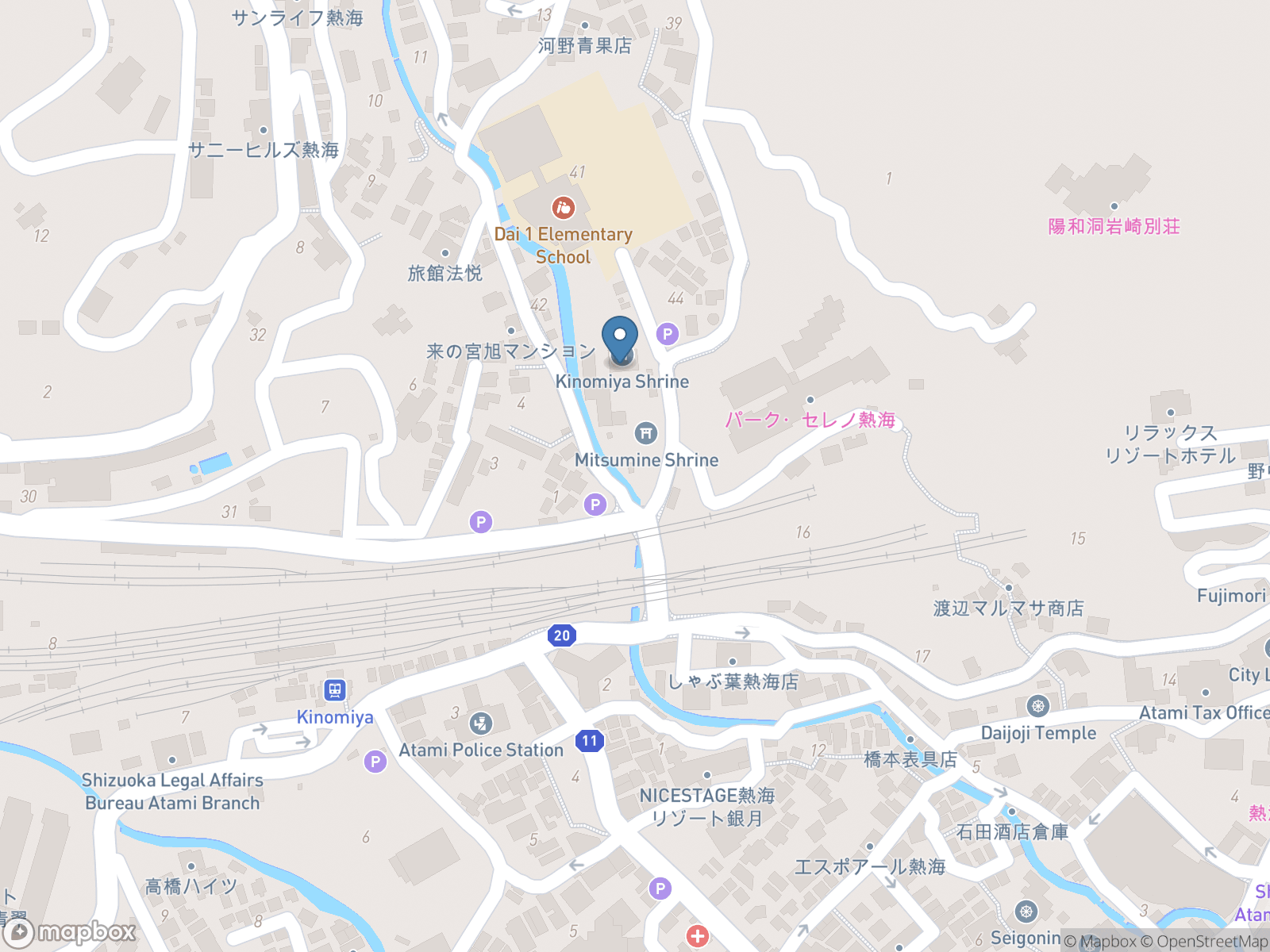 Map guided of Kinomiya Shrine in Atami Shizuoka