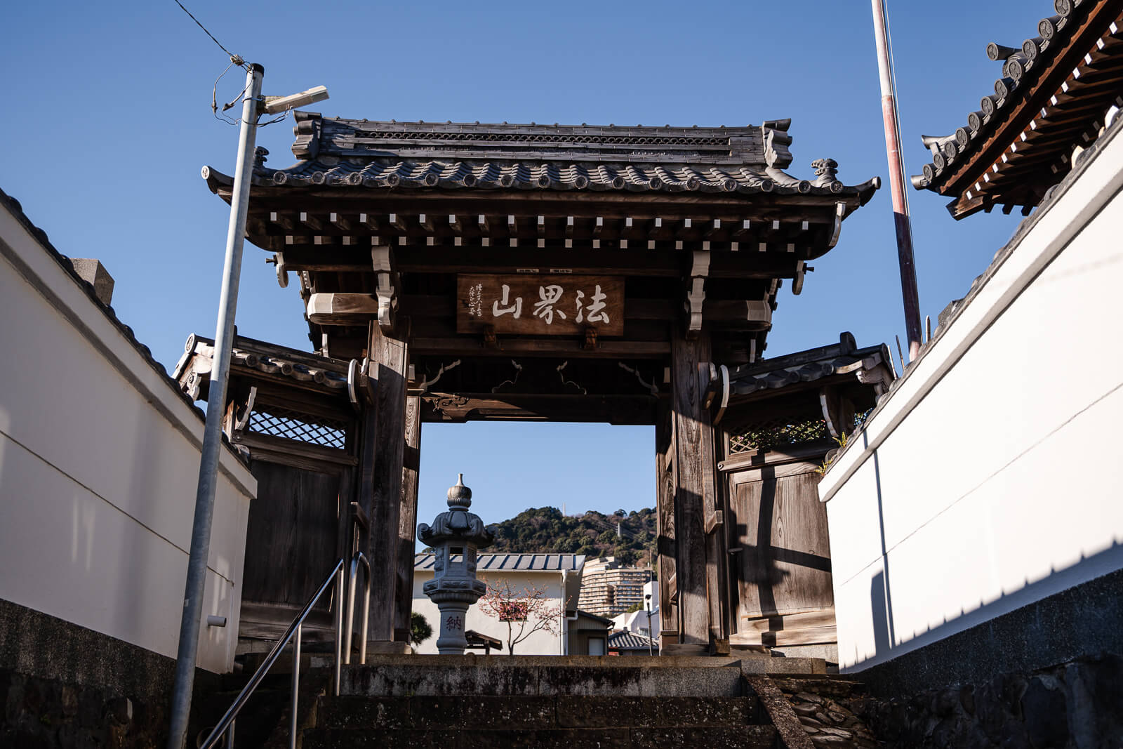 Seigon-in Temple entrance gate on the hillside in Atami, Shizuoka
