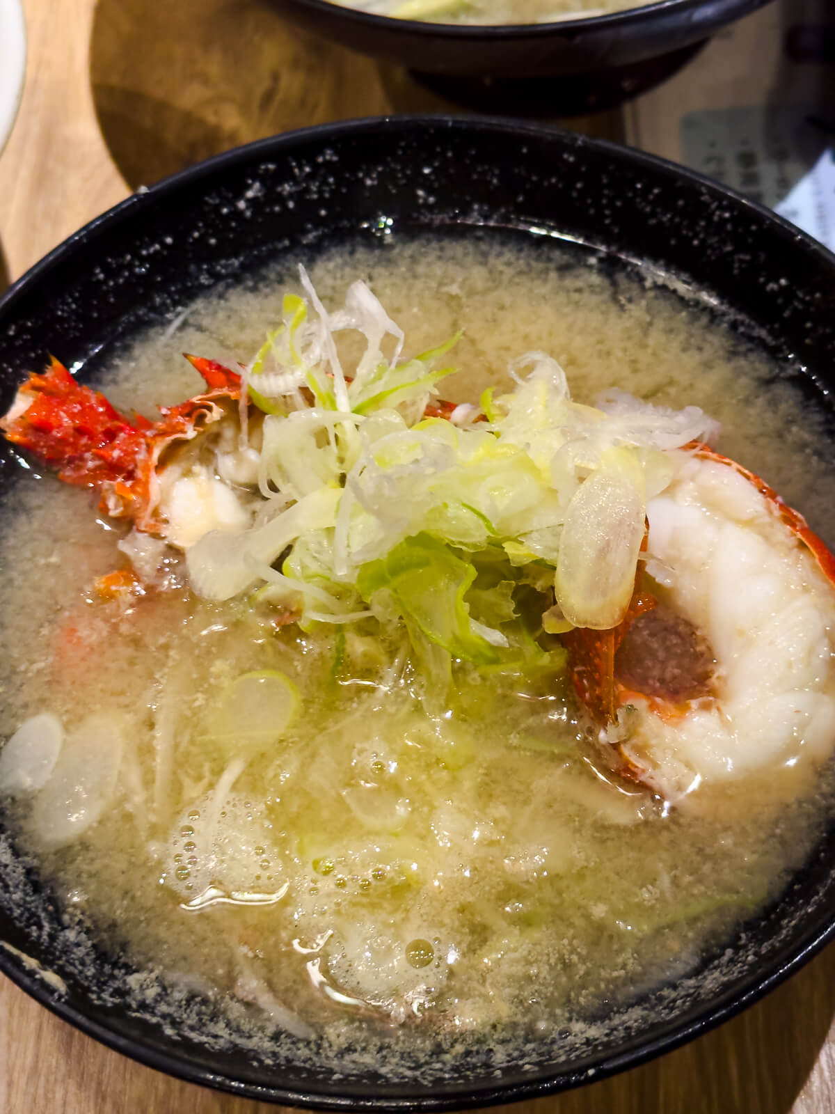 Seafood soup dish served at Osakana Dai Shokudo in Atami.