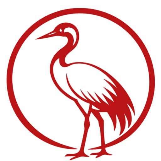 Red-crowned crane (Tanchō) logo representing Japan Unfolded