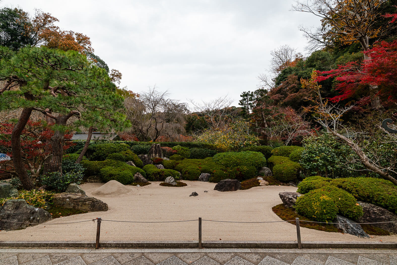 Dry landscape garden at Meigetsu-in Temple in Kita-Kamakura