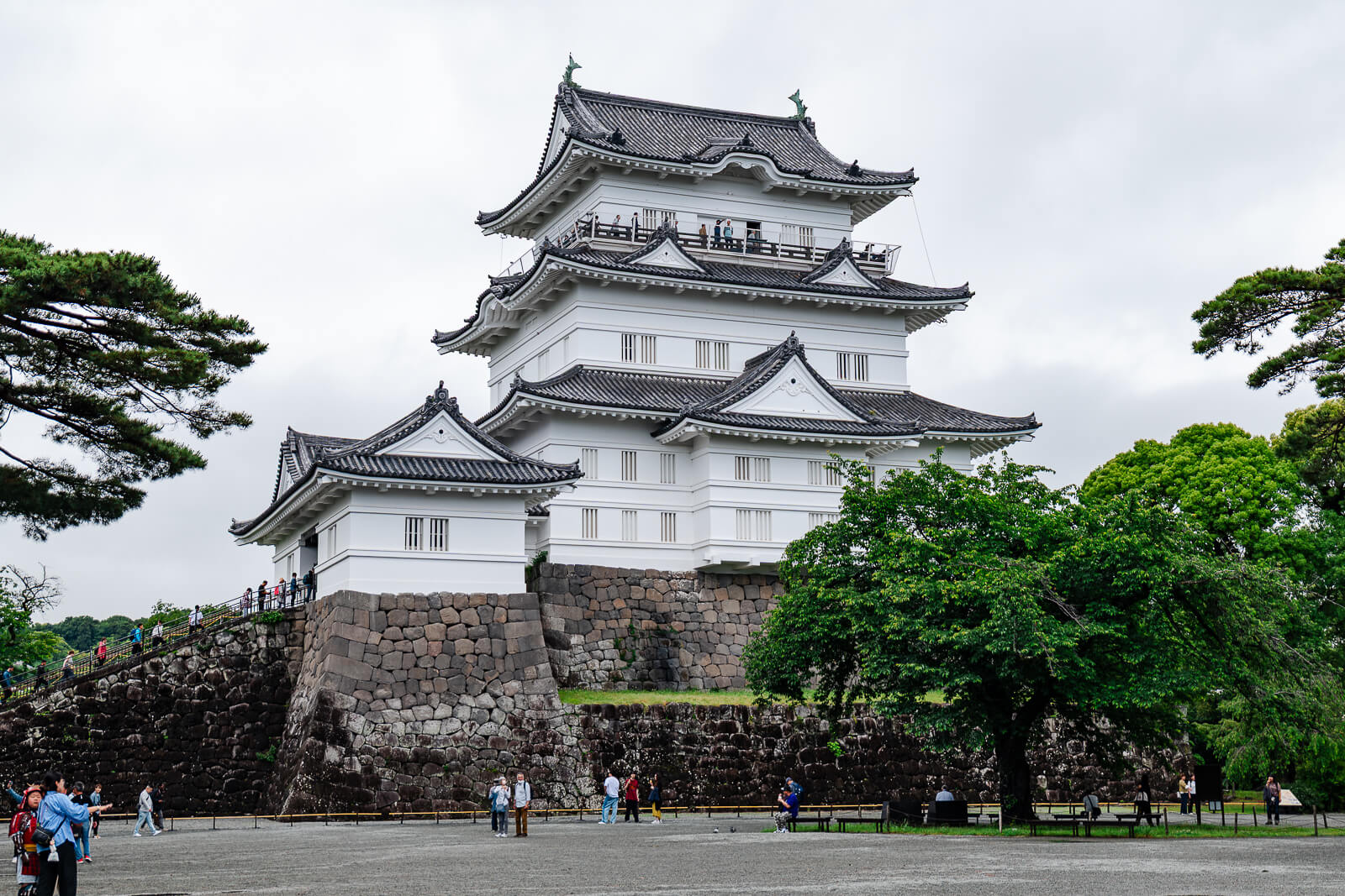 Odawara castle seen from the main courtyard in Kanagawa.