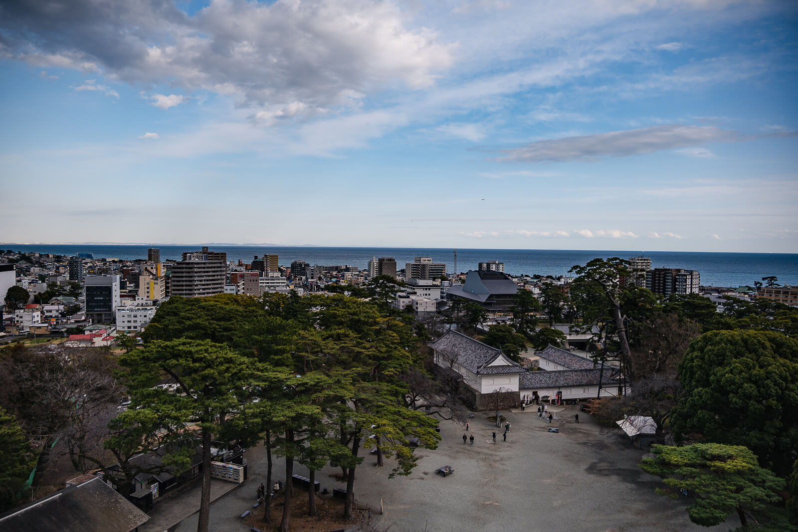Wide view of the courtyard from atop the Castle keep in Odawara, Kanagawa