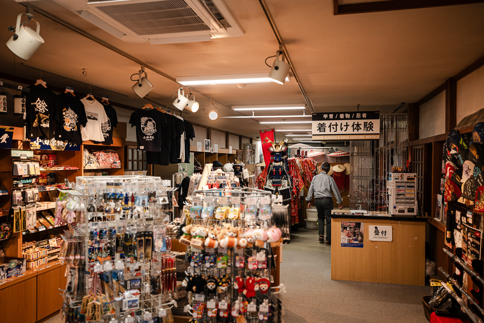 Souvenir shop interior below Samurai Museum at Odawara Castle