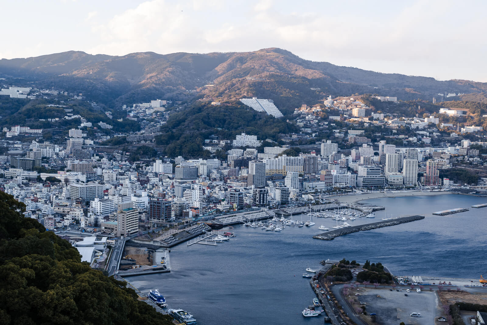 Atami Sun Beach seen from the castle above